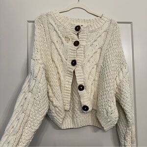 Free people bonfire cardigan cream